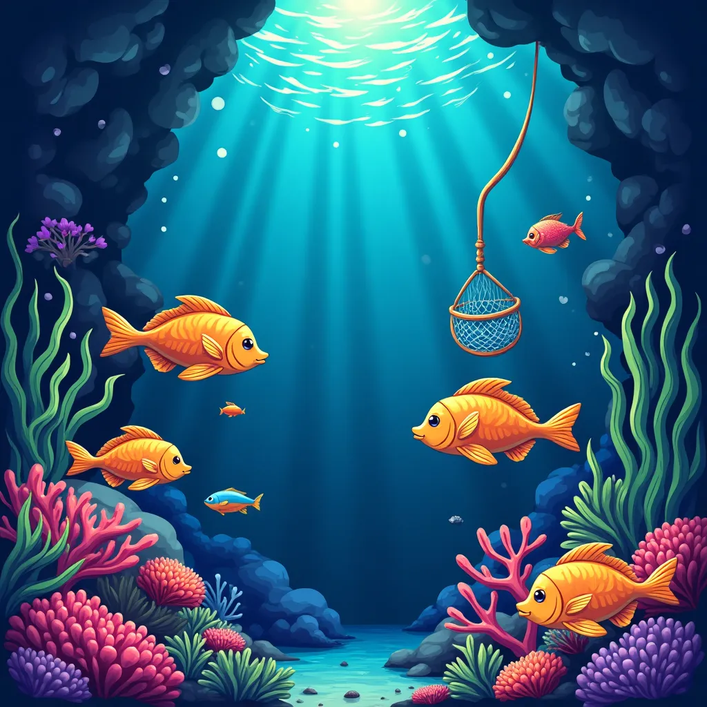 Guts casino fish shooting arcade illustration