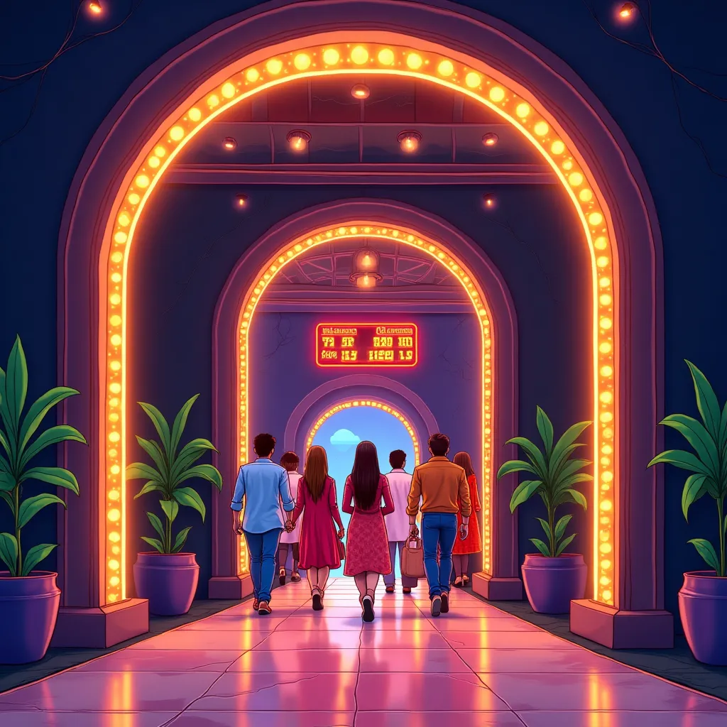 Guts casino live dealer hero illustration with neon casino tables